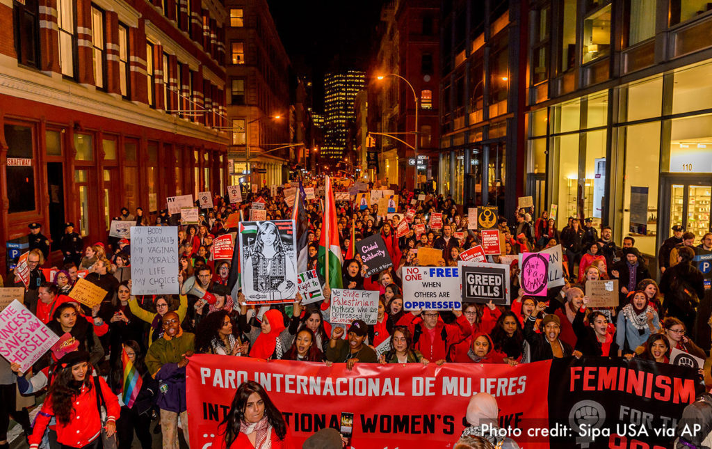 A Day Without Women strikers in New York City, March 8, 2017