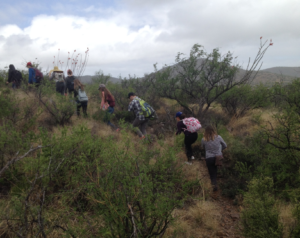Hikers on the migrant trail near the U.S.-Mexico border