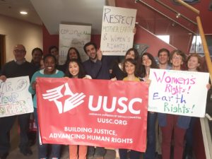 UUSC staff supporting women's global call to climate action