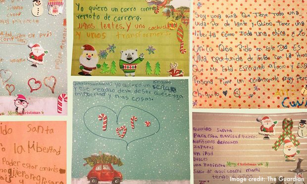 Christmas drawings from children held in detention at Berks County Detention Center.