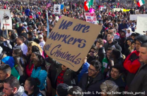 Photo of immigrants and allies at a protest