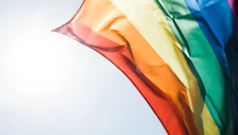 Pride Flag waving in the sunlight