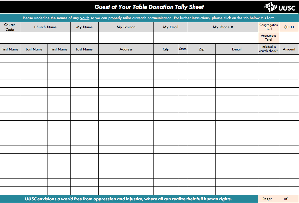 tally sheet tally sheet