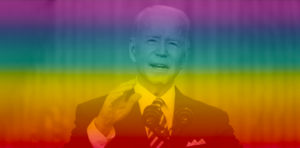 President Biden with a rainbow tint