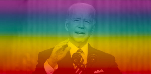 President Biden with a rainbow tint