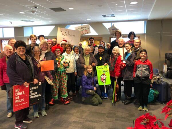 A group of congregation members welcoming asylum-seekers