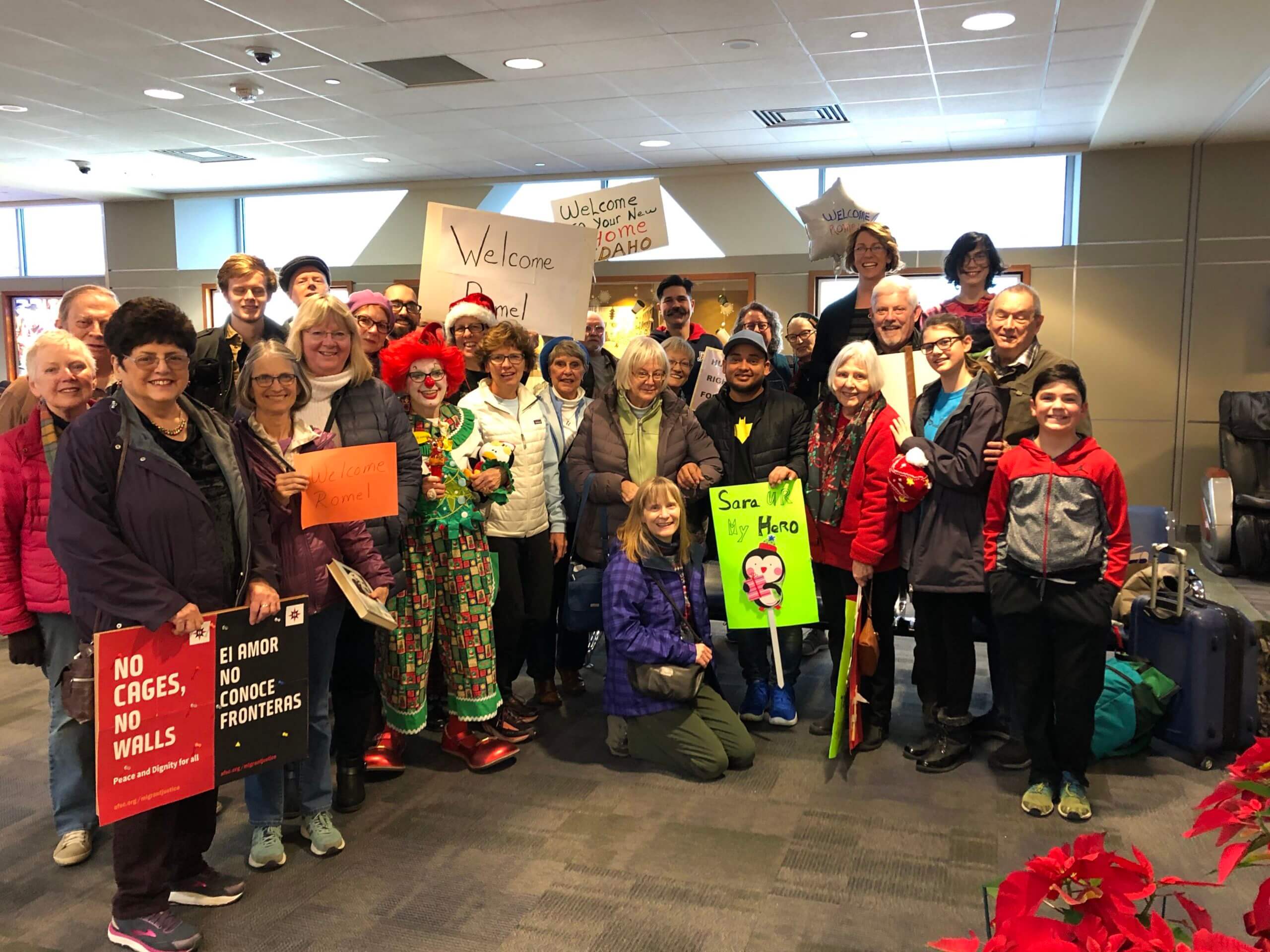 A group of congregation members welcoming asylum-seekers