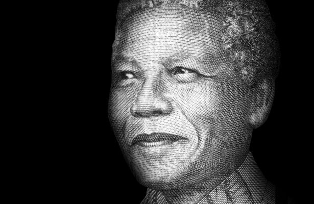 A portrait of Nelson Mandela