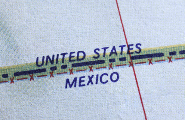 Map of U.S.-Mexico border