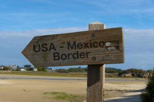 U.S.-Mexico border sign