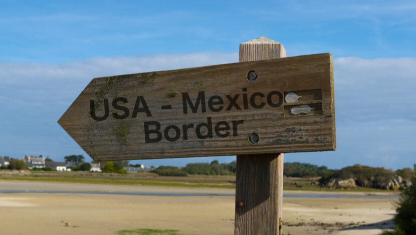 U.S.-Mexico border sign