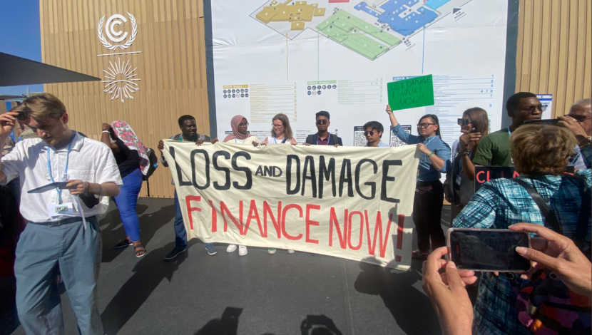 Loss and Damage Youth Collaboration raising awareness for L&D funds at COP27