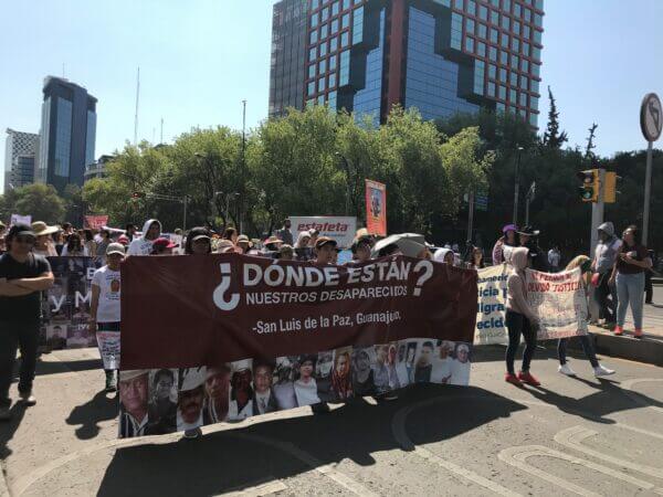 A photo of an FJEDD march for missing migrants.