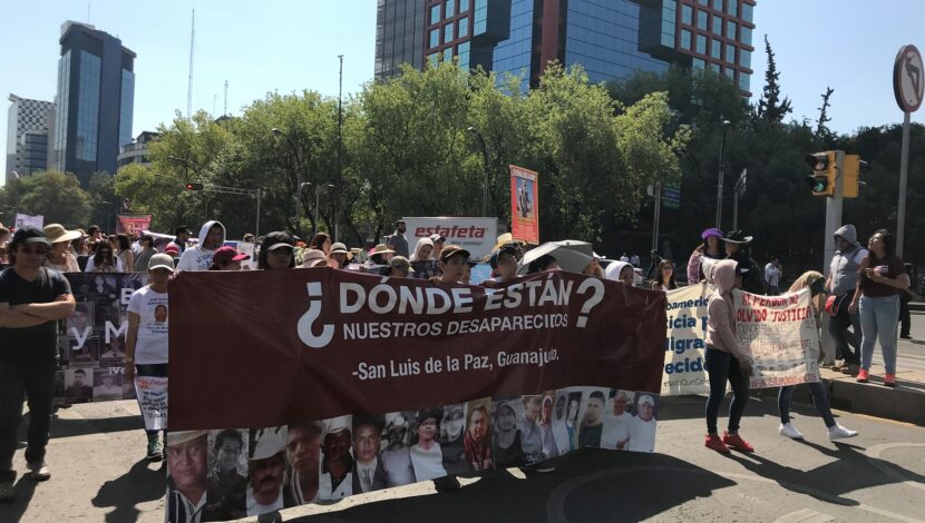 A photo of an FJEDD march for missing migrants.