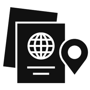 Icon: Documents and location marker