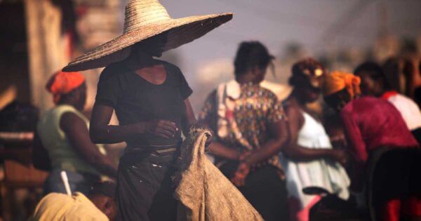 Haitians at a open street market in Port-au-Prince