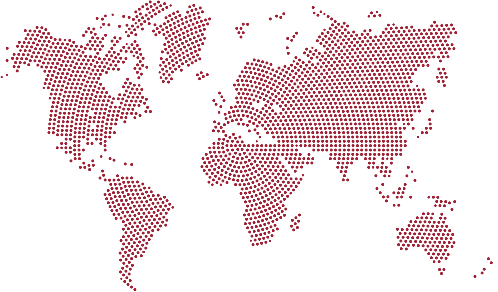 Global map with dots representing our impact areas