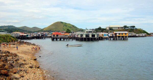 Village on the water, Port Moresby, Papua New Guinea